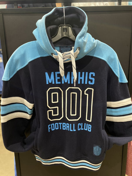 Navy/Light Blue "Memphis 901 Football Club" Youth Hockey Style Hood